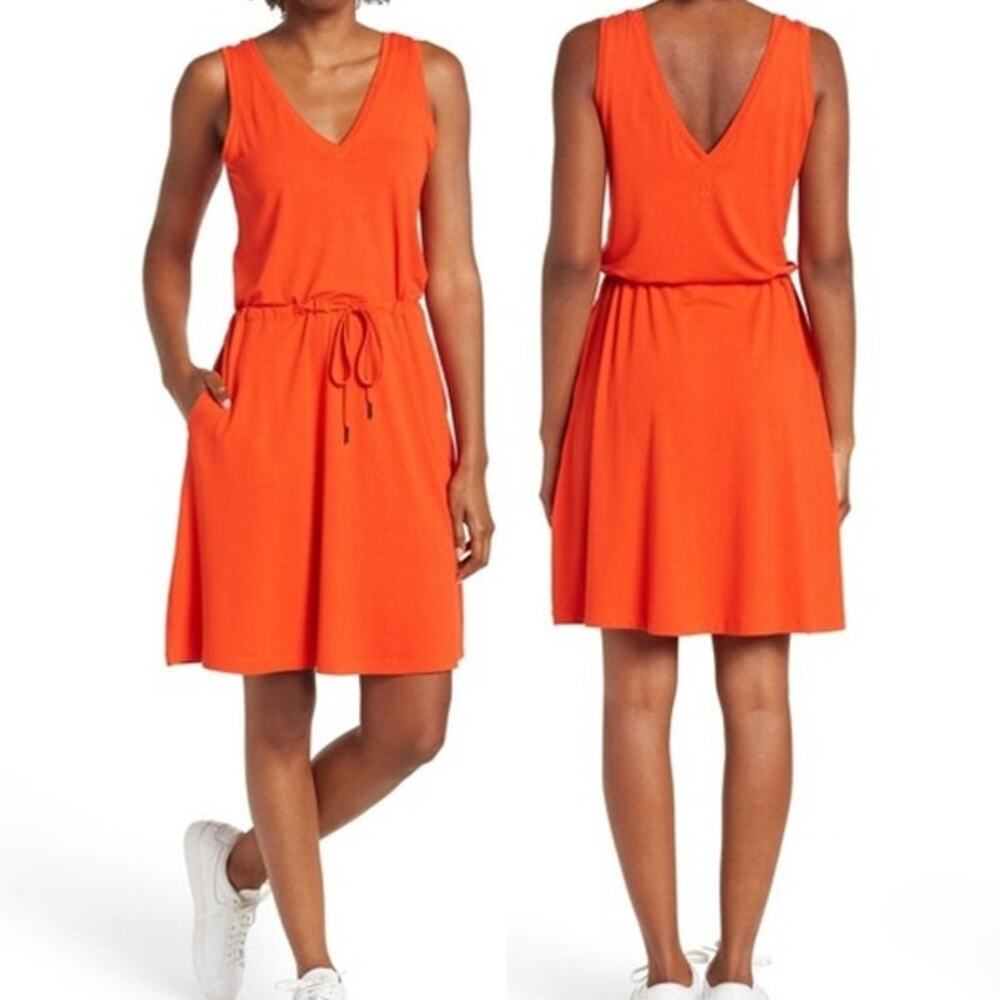Sweaty Betty Dress Take It Easy Red Orange Athleisure Casual Sundress - Sz 8/10